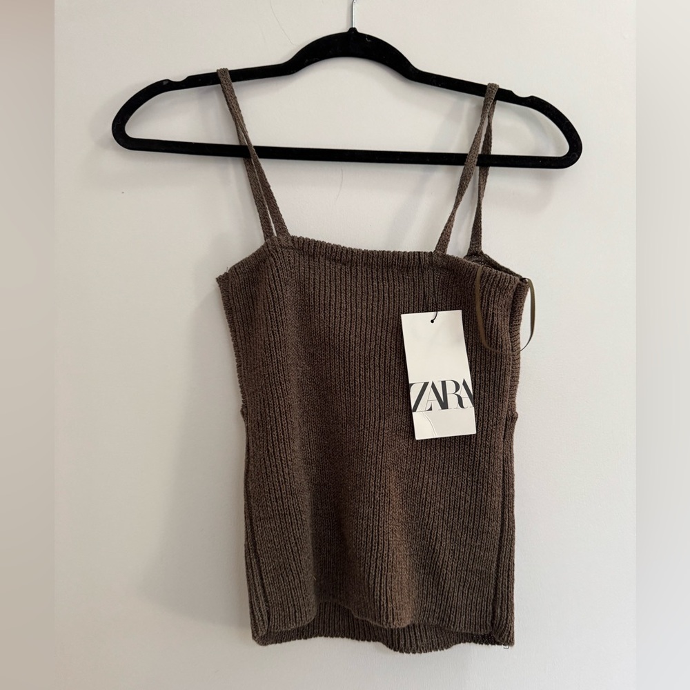 Zara Basic Knit Linen Blend Top - image 6